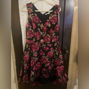 RACHEL Rachel Roy Black Organza Floral Dress